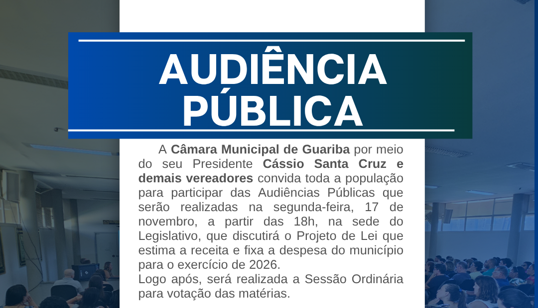 3ª Audiência Pública da 1ª Sessão Legislativa da 19ª Legislatura - LOA 2026