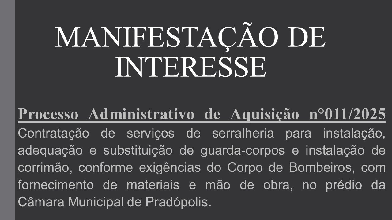 Publicação de Manifestação de Interesse nº 11/2025