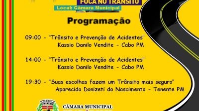 Câmara Municipal realizará evento sobre trânsito!!