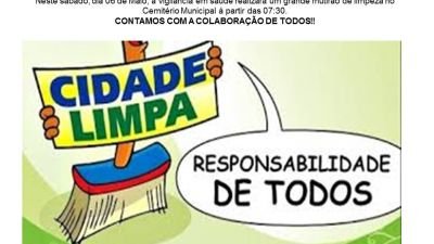Convite a População - Multirão de Limpeza no Cemitério Municipal