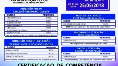 Inscrições Abertas - Vestibulinho 2º Semestre