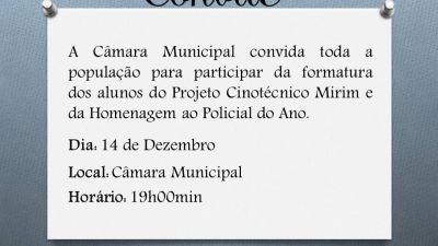 Convite para Formatura do Projeto Cinotécnico Mirim