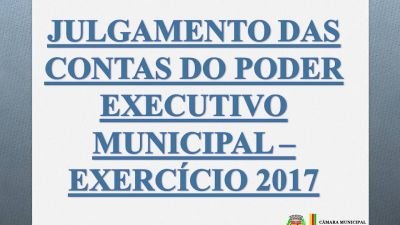 Convite para Sessão Ordinária de Julgamento das Contas do Poder Executivo Municipal - Exercício 2017