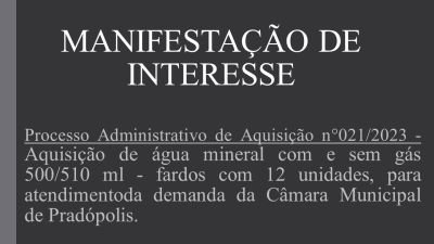 Manifestação de Interesse nº 021/2023