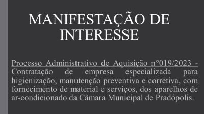 Manifestação de Interesse nº 019/2023