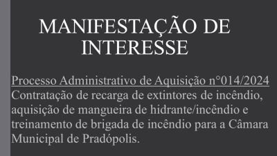 Manifestação de Interesse nº 014/2024