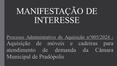 Manifestação de Interesse nº 005/2024
