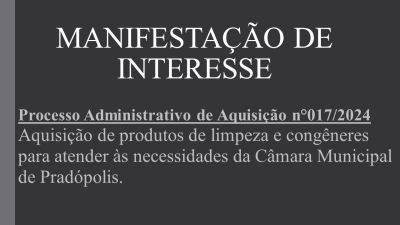 Manifestação de Interesse nº 017/2024