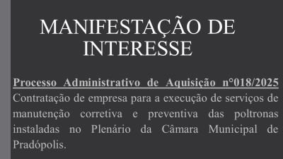 Manifestação de Interesse nº 018/2025