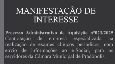 Manifestação de Interesse nº 023/2025