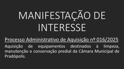 Manifestação de Interesse nº 016/2025