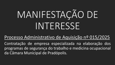 Manifestação de Interesse nº 015/2025