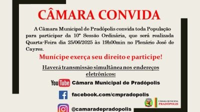 Convite para 10ª Sessão Ordinária da 1ª Sessão Legislativa da 16ª Legislatura